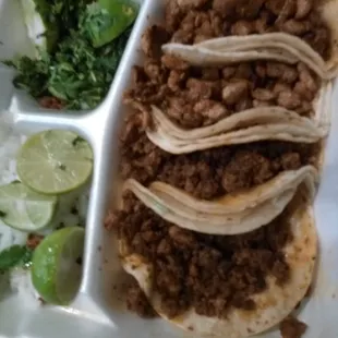 Got 2 chorizo 2 pastor tacos