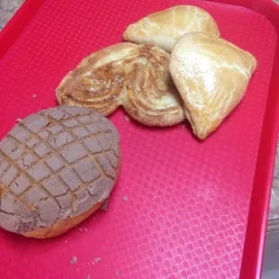 a plate of pastries and pastries