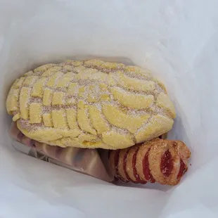 a piece of food in a bag
