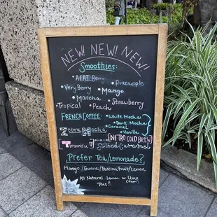 a menu board