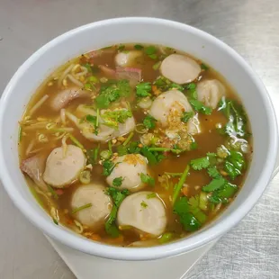 Spacial Menu from Panang 8 . PORK NOODLES SOUP WITH EGGS.