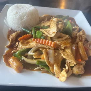 House Chili Paste stir fry, really spicy and lots of flavor, great dish