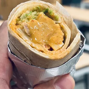 So surprised I order a Burrito today   ,they call panang burrito it so good ,come with chicken . This place is new come try it out ....