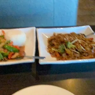two plates of food