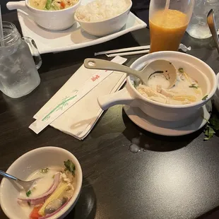 Tom Kha and green curry