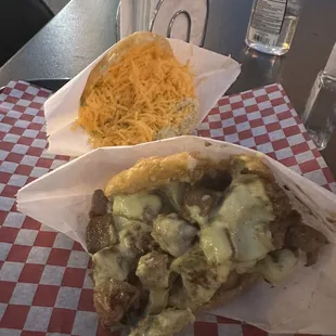 Carne asada arepa, avocado chicken arepa