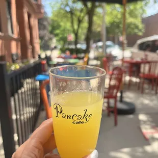 A beautiful morning for amazing pancakes and mimosas.