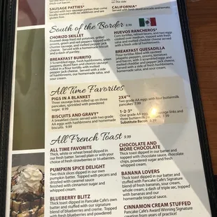 menu