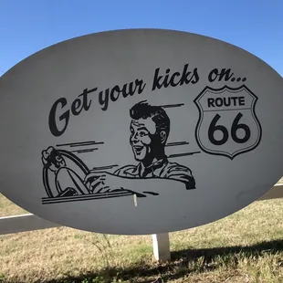 a sign for route 66