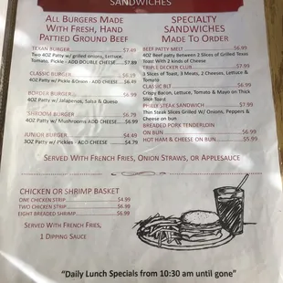 menu
