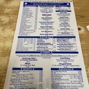 menu