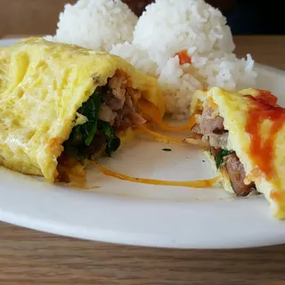 Spinach, Bacon & Cheese Omelette