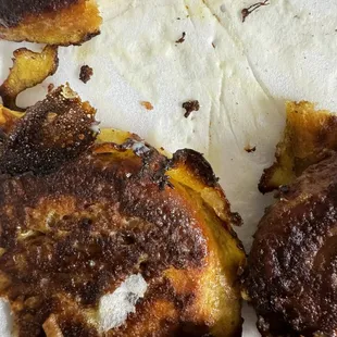 Styrofoam embedded and burned into French Toast Combo