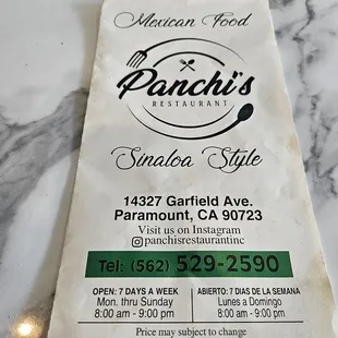Menu