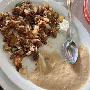 Machaca con verdura y papa