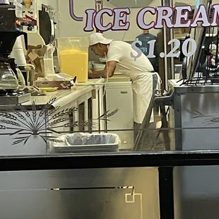 a man preparing food
