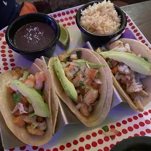Shrimp and fish tacos
