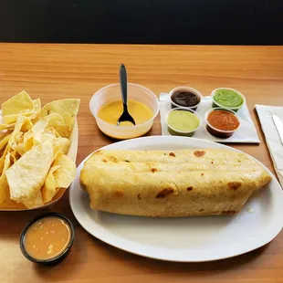 Chimichanga Carnitas Burrito and the owner is super friendly