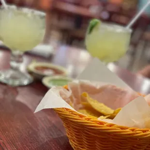 Margaritas and Chips and salsa