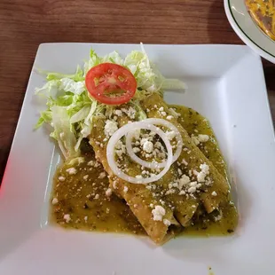 Green enchiladas,  very tasty!