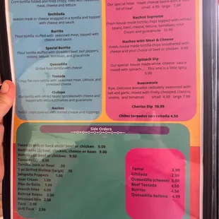 Appetizers and side orders