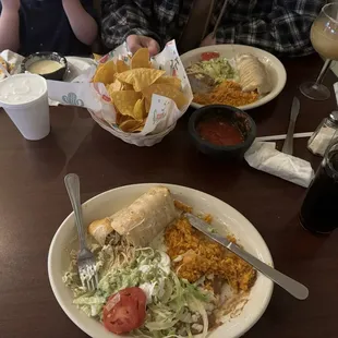 Chimichanga and margarita