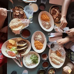 a table full of food