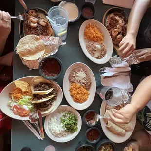 a table full of food