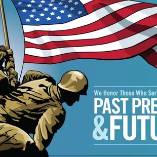 Home of the free, because of the brave! Thank you past, present &amp; future military service members for your service &amp; defending our freedoms.