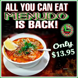 Menudo. All you can eat