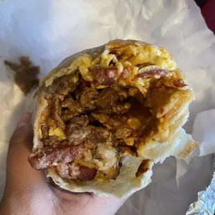 Breakfast burrito, asked for no salsa and still got it.