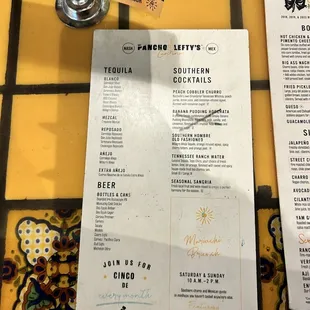 the menu