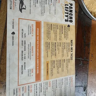 menu