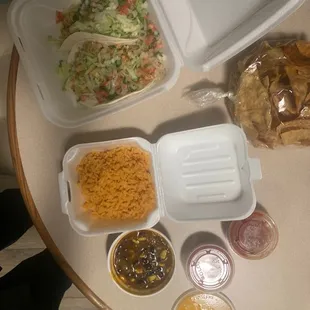 Fish tacos with sides it came with