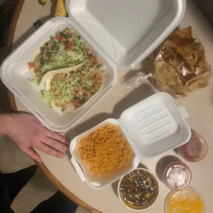 Fish tacos with sides it came with