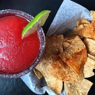 Pomegranate marg &amp; those amazing seasoned chips
