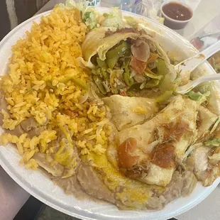 Shredded beef burrito with no beef.