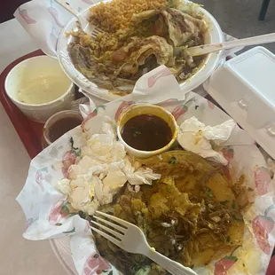 Terrible food we could barely eat.
