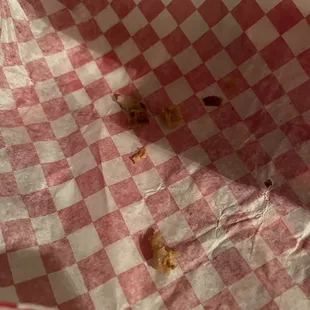 Bones from the chicken burrito