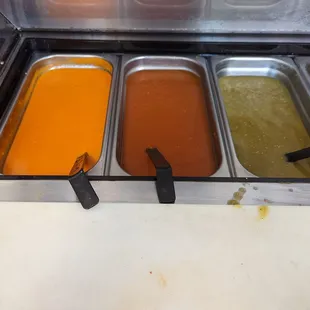 a variety of condiments