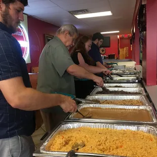 Great buffet line food during a private party