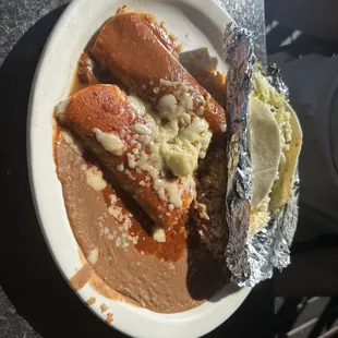 Combination choose 3: beef burrito, beef taco, chicken enchilada