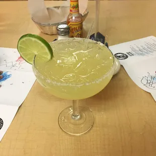 A house margarita on the rocks