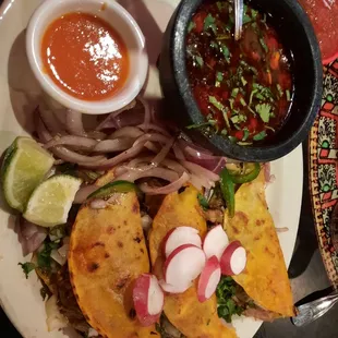 Quesabirria with comsumme special on a Friday night. SUPER amazing, full of lean meat with so much flavor! Ate every bite!