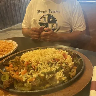 Flaming fajitas yummy