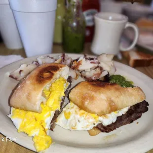 The is steack and egg sandwich lAMAZING!