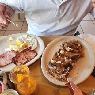 Sourdough French Toast, nothing left on his plate at the end
