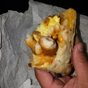 Inside  Big Breakfast Burrito