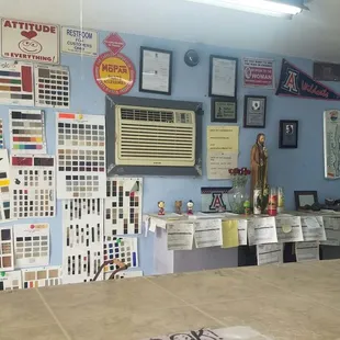 More fabric samples in the front office