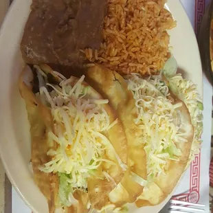 Deep fried flour tortilla tacos!!!!!